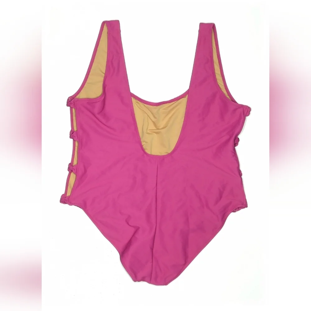 **J.Crew One-Piece Cutout Swimsuit Colorblock Pink & Peach | Size 22 | NWT